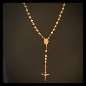 Berricle Gold-Tone Rosary Lariat Necklace